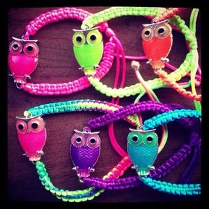 Neon owl bracelet 3 for $10