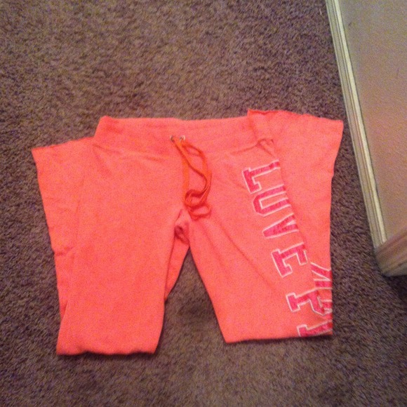 Victoria secret neon orange lounge pants size M