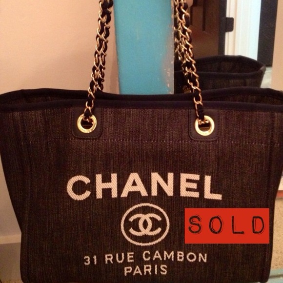SOLD Chanel Denim 2013 RARE Denim Tote Bag Shopper