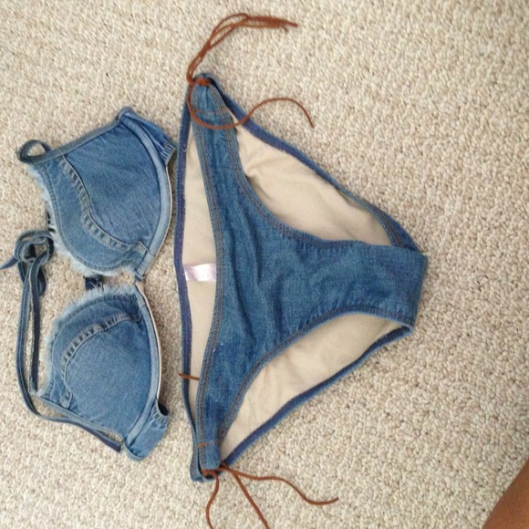 Vintage Victorias Secret Denim Bikini redneck