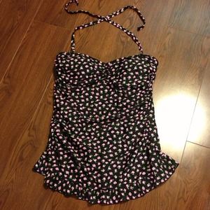 Vintage style plus size one piece swimsuit