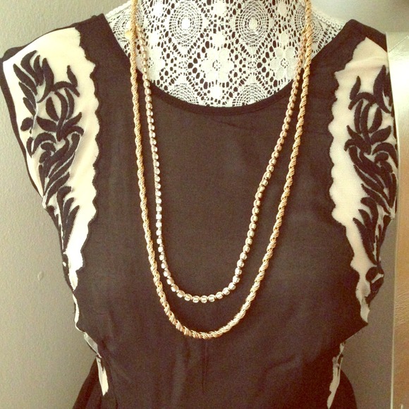 REDUCED J.Crew rhinestone Gold drapey necklace