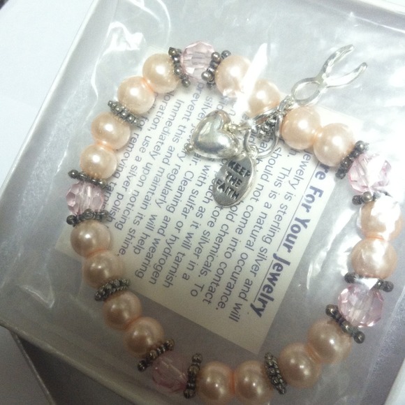 Keep the faith pink breast cancer bracelet