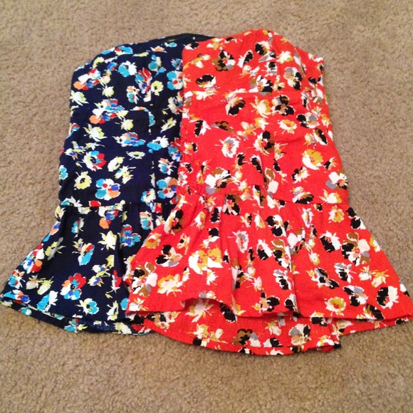 2 strapless Poplin tops Sz.XL - Picture 1 of 3