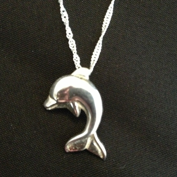 Genuine silver dolphin necklace