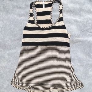 Black and cream striped tank