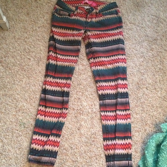 Tribal print jeans