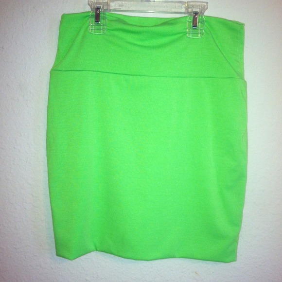 Neon Green Bodycon Skirt