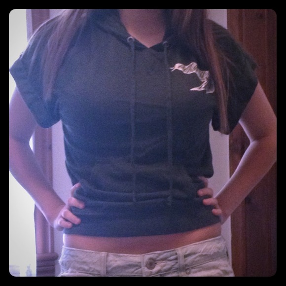 Crop top with hood