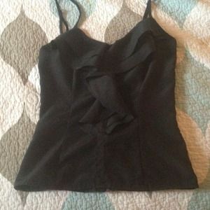 Black ruffle accent cami