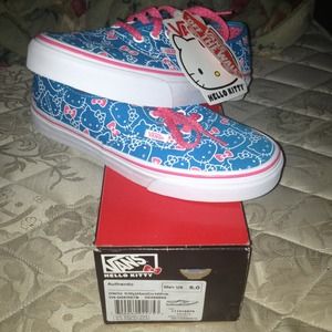 Blue and pink hello kitty vans