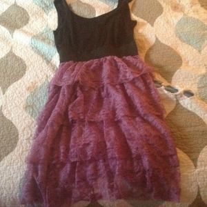 Never worn black and purple tier dress