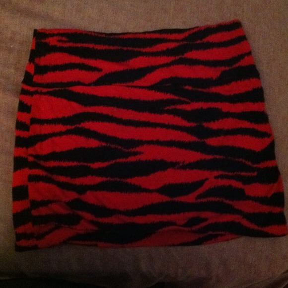 Red and black zebra skirt