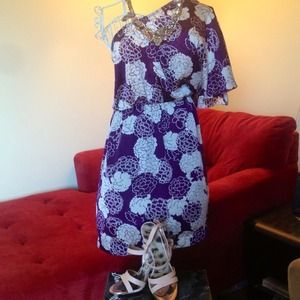 Pookie and Sebastian one shoulder print dress
