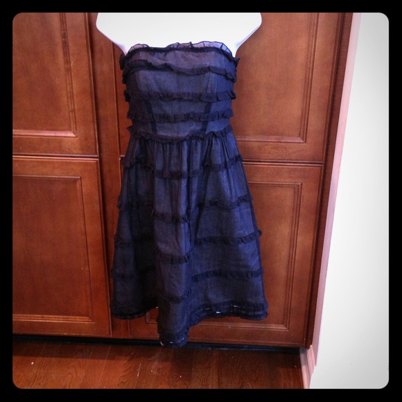 MARC JACOBS strapless navy blue dress