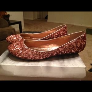 Rose Gold Sequin Flats shipping $4.95