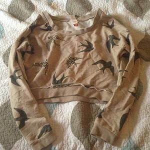 Never worn cropped stuffed sweater