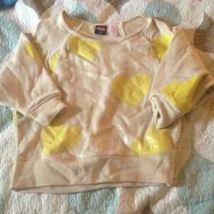 Sequin three quarter sleeve pullover