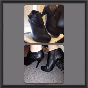 Black high heel boots