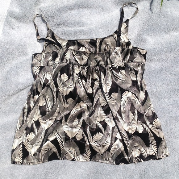 Silky black and cream tank - Picture 2 of 2