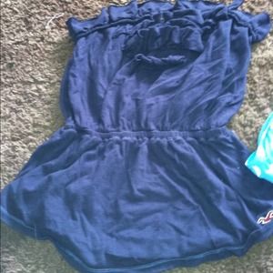 Strapless blue shirt :)