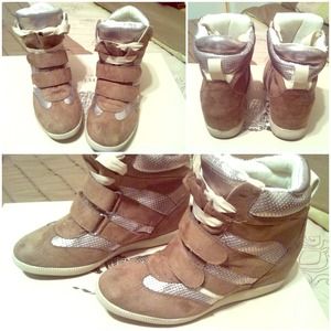 Report high top sneaker wedge heels