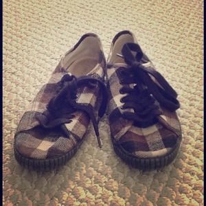 Brown Plaid Sneakers