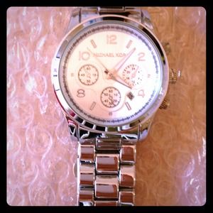 silver MK watch