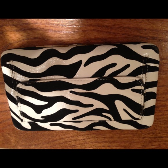 Zebra print wallet with checkbook holder