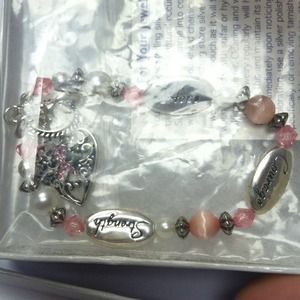 Hope courage strength breast cancer bracelet