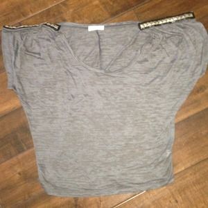 ON HOLD Grey cotton studded t by Cello Outfitters