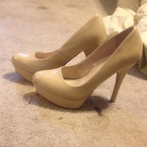 Qupid Nude Platform Stiletto Heels