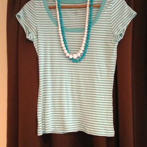 A turquoise striped tee