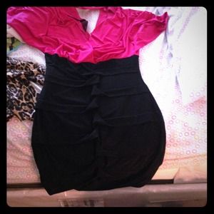 Black and pink dress