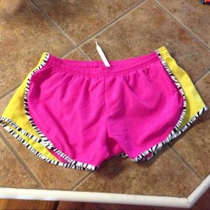 Hot pink workout shorts