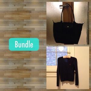 Bundle with sweater and longchamp