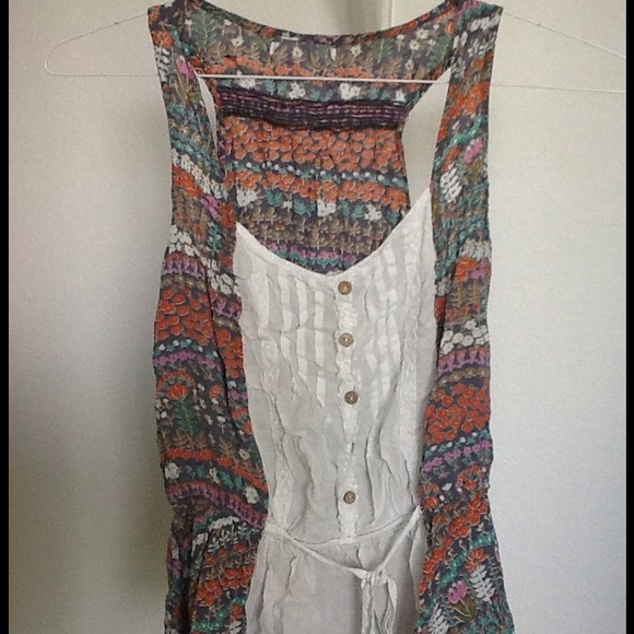 Half floral tank top