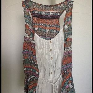 Half floral tank top