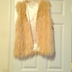 Cream Faux Fur Vest