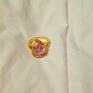 18k yellow gold filled heart ring