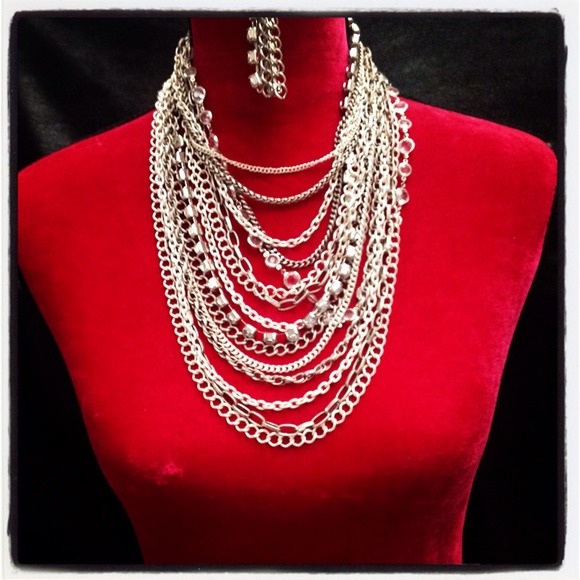 Heavy chained and Bling silver Necklace🔥piece NEW