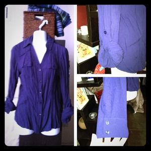 Classy blue long-sleeved shirt