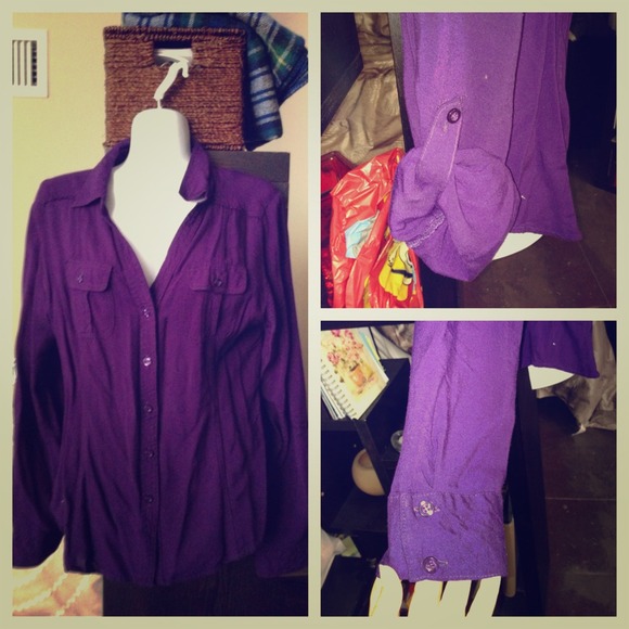 Classic purple long-sleeved shirt