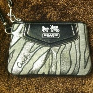 Coach zebra wristlet NWOT