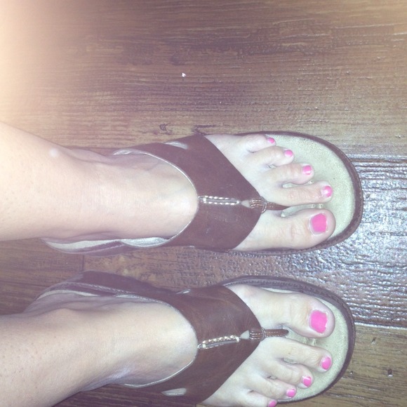 Wedge flip flops