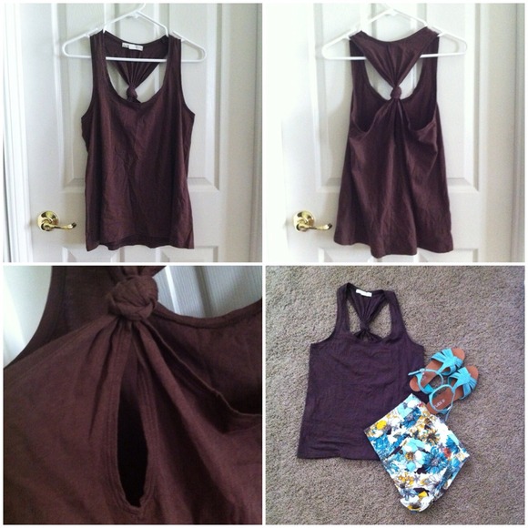 Chocolate brown racerback tank - Picture 2 of 2