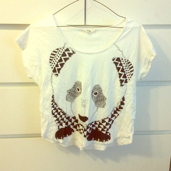 FOREVER 21 PATTERNED PANDA CROP TOP