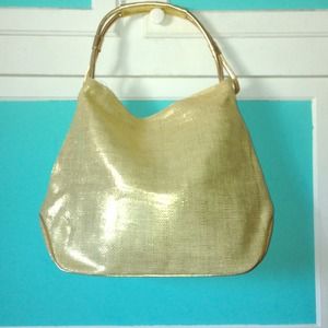 Gold straw like handbag... Brand new and trendy
