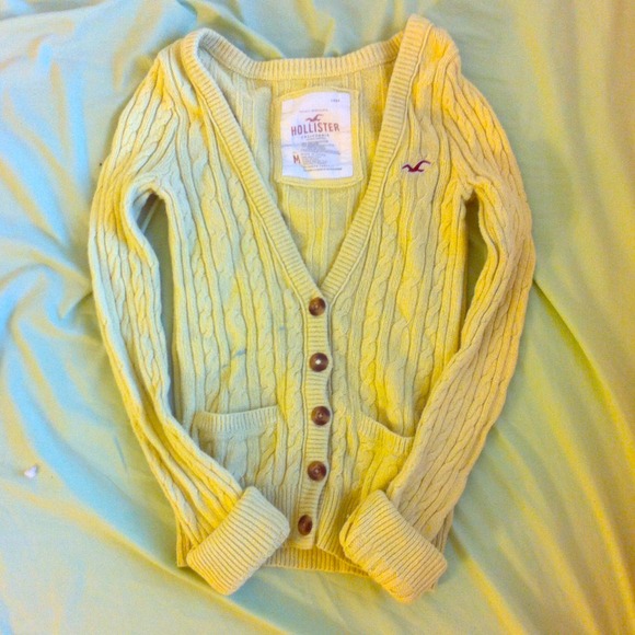 Hollister Yellow Cardigan