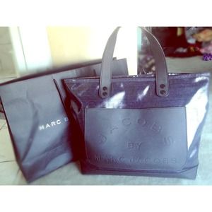 Marc by Marc Jacobs Black Denim Zip Tote